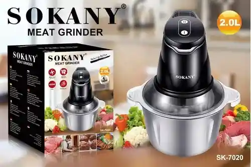 Picadora Eléctrica Sokany Procesador De Alimentos Color Plateado 110v