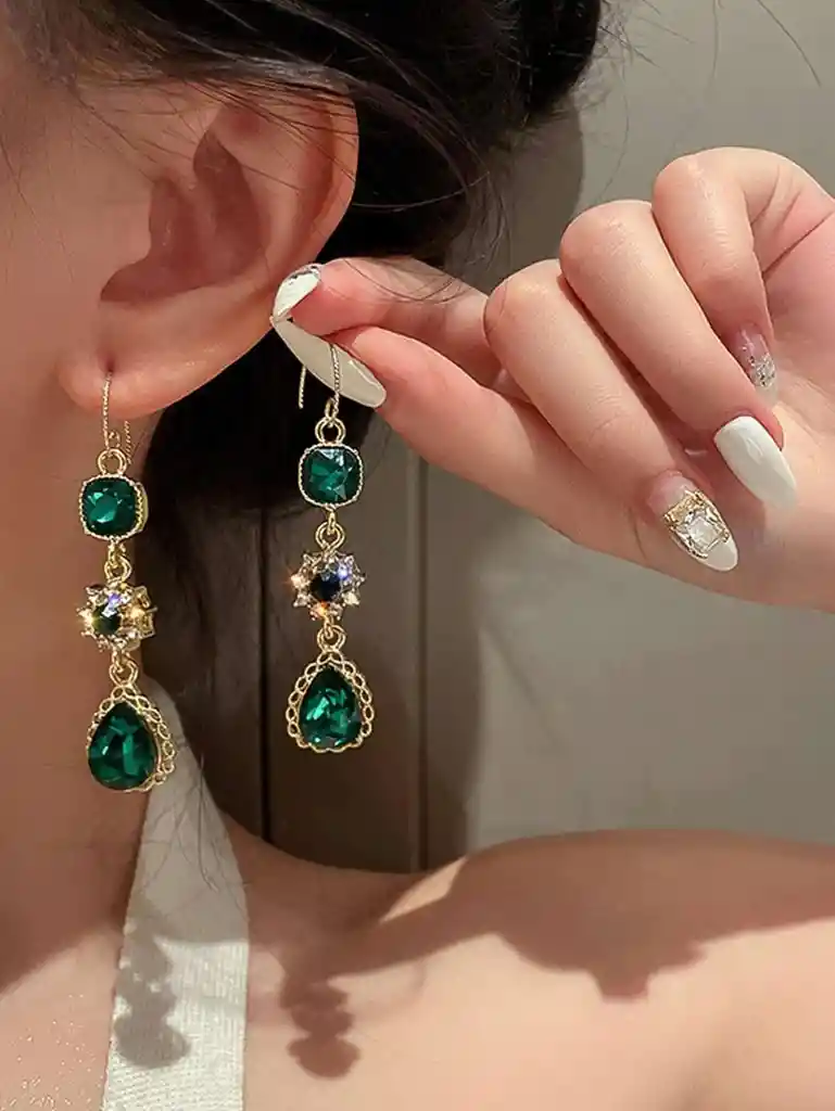 Aretes De Lujo Verdes