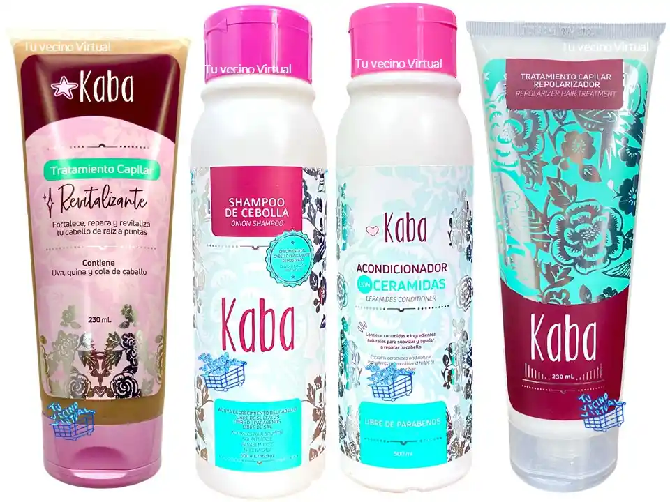 Shampoo De Cebolla, Acondicionador, Tratamiento Repolarizador Y Revitalizante Kaba