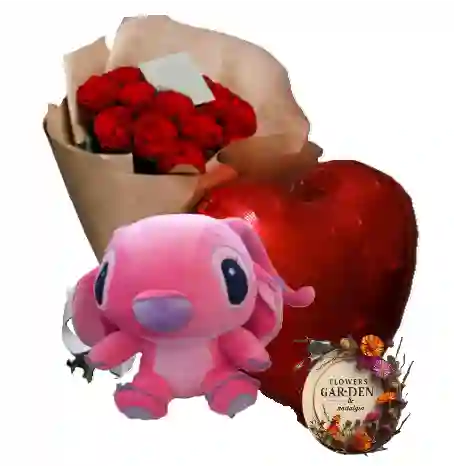 Rosas Rojas Ramo Radiante Mas Peluche