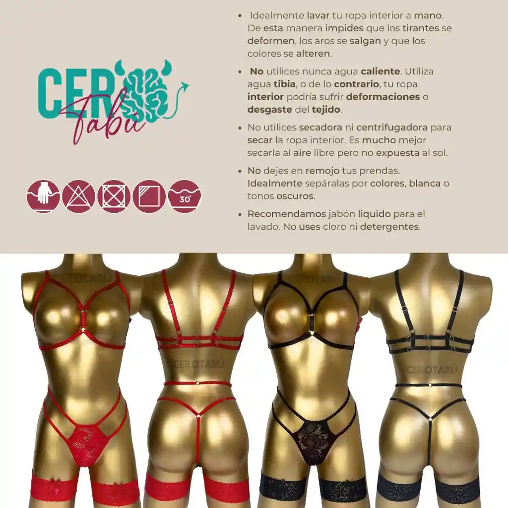 Lencería Sexy Conjunto Ropa Interior Tanga + Cubre Pezón