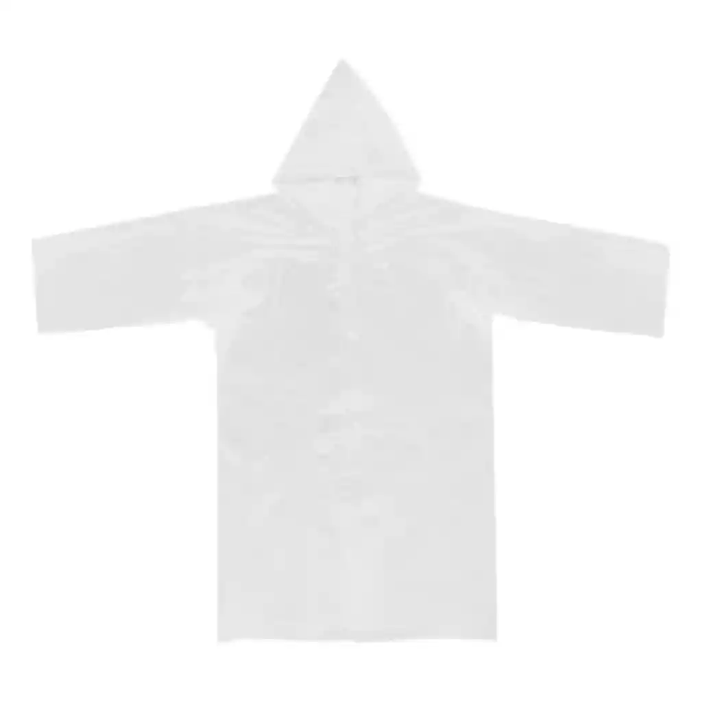 Kit X2 Capa Lluvia Adulto Y Niño Impermeable Eva Botones - Blanco