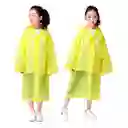 Kit X2 Capa Lluvia Adulto Y Niño Impermeable Eva Botones - Amarillo