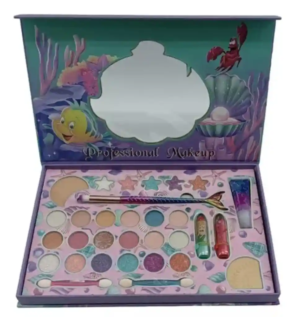 Set De Belleza Infantil Maquillaje Sirenita Niñas 31 Piezas