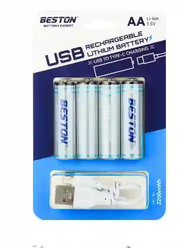 Pilas Recargables Usb Aa Beston