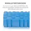 Rodillo Foam Roller X45cm Espuma Yoga Masajeador Grabado Azul