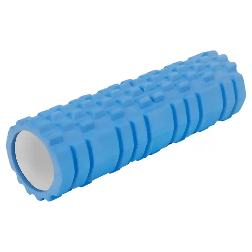 Rodillo Foam Roller X45cm Espuma Yoga Masajeador Grabado Azul