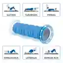 Rodillo Foam Roller X45cm Espuma Yoga Masajeador Grabado Azul