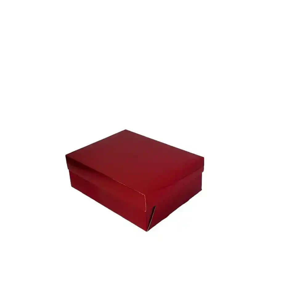 Caja Jumbo Grande Elegante 34 X 24 X 11 Cm Rojo Metalizado