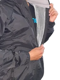 Rompevientos Hombre Con Forro Talla L (negro-verde Militar)