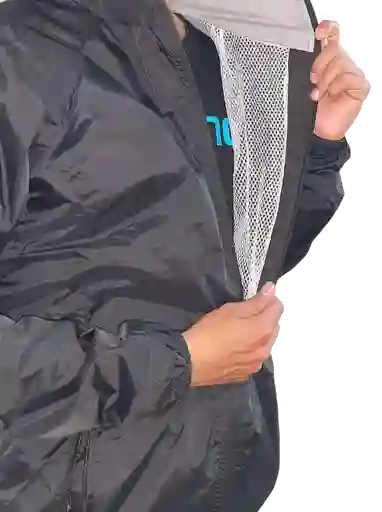 Rompevientos Hombre Con Forro Talla L (negro-verde Militar)