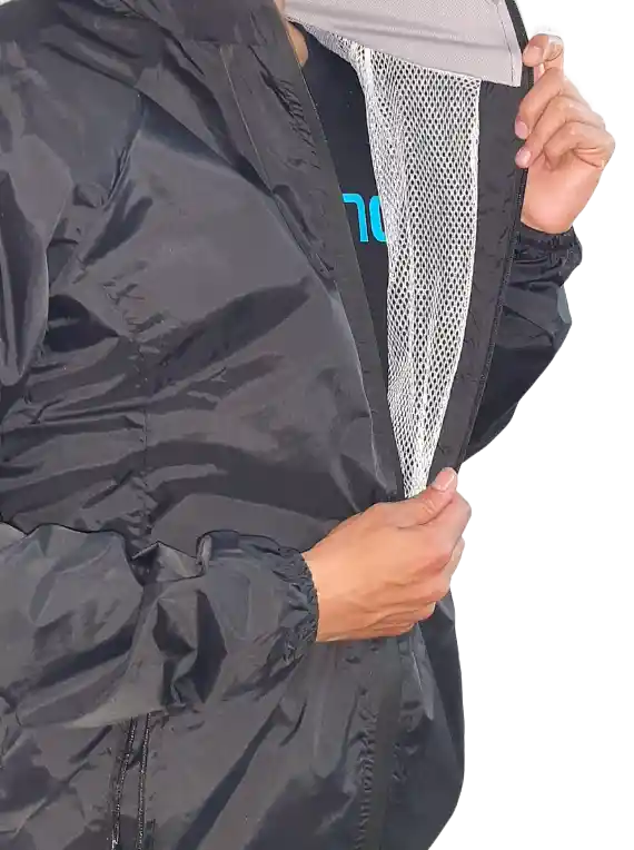 Rompevientos Hombre Con Forro Talla L (negro-verde Militar)