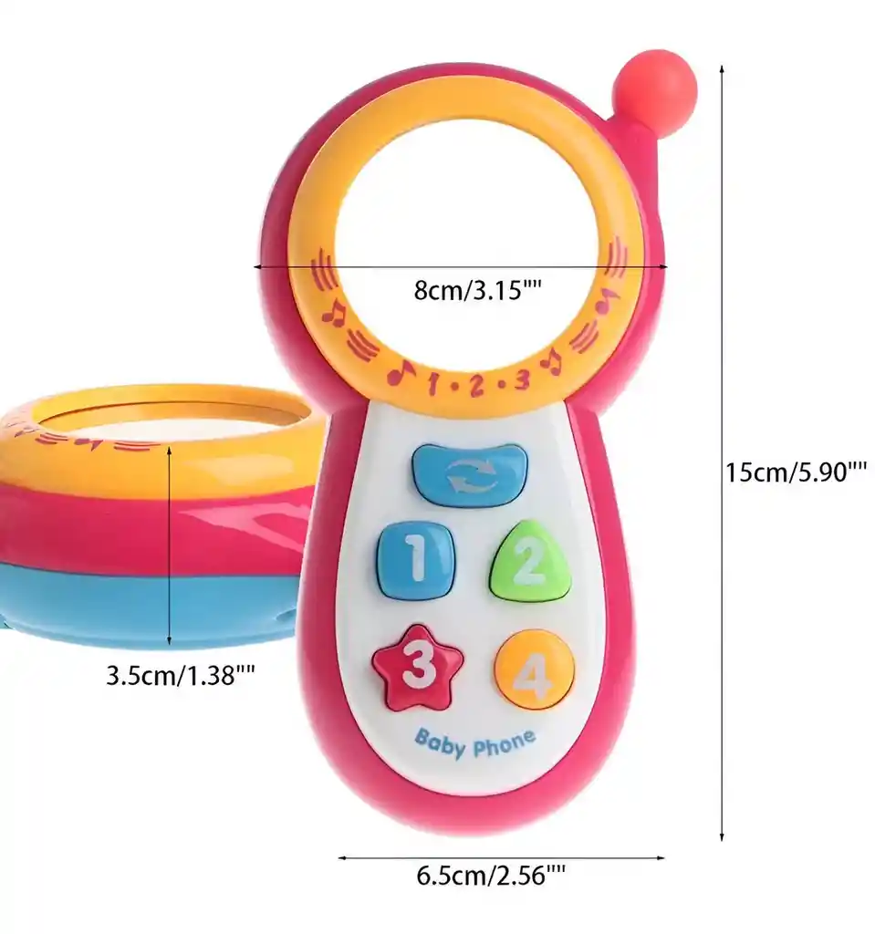 Teléfono Celular Juguete Musical Espejo Bebe Niño + Baterias Jb207