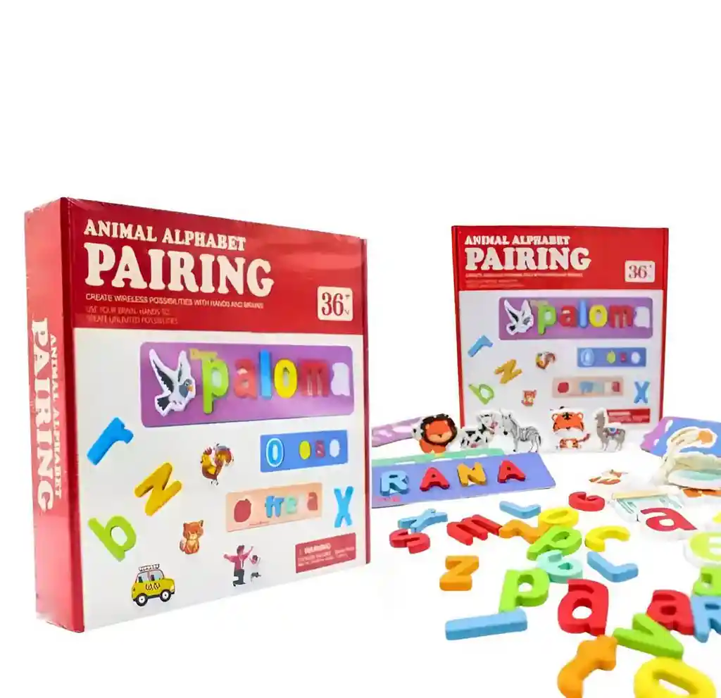 Juego De Mesa Emparejamiento Palabra Alfabeto Español Niños