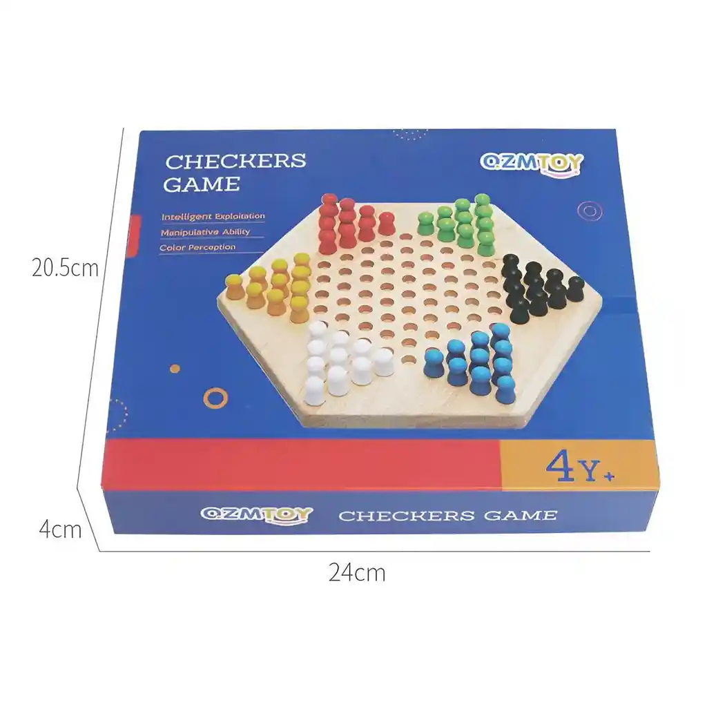 Juego Madera De Mesa Damas Chinas 6 Jugadores Checkers Game
