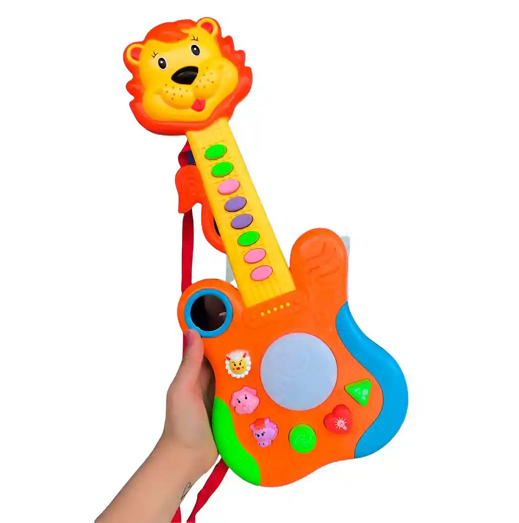 Guitarra Leon Juguete Musical Mágica Luz Sonido Regalo Niñas