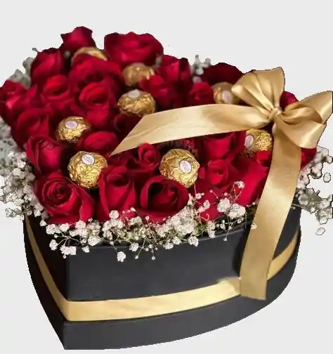 Rosas En Corazon Con Ferrero Rocher Para Una Linda Noche