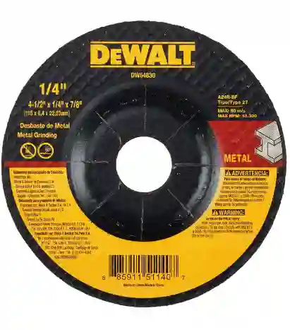 Disco Abrasivo Desbaste Metal 4 1/2 Dewalt