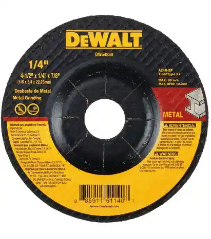 Disco Abrasivo Desbaste Metal 4 1/2 Dewalt