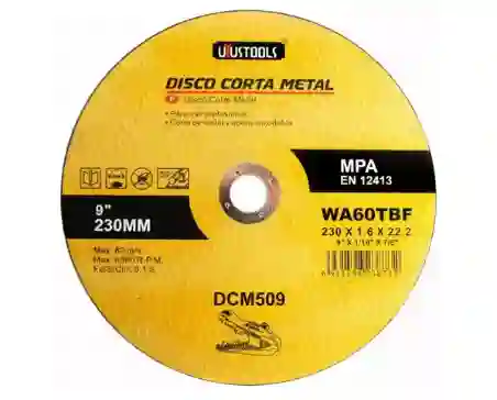 Disco Corte Metal 9 Pulgadas Uyustools Color Amarillo