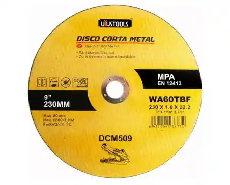 Disco Corte Metal 9 Pulgadas Uyustools Color Amarillo