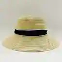 Sombrero Lizzy Lazo Negro Beige Claro