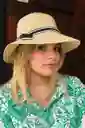 Sombrero Lizzy Lazo Negro Beige Claro