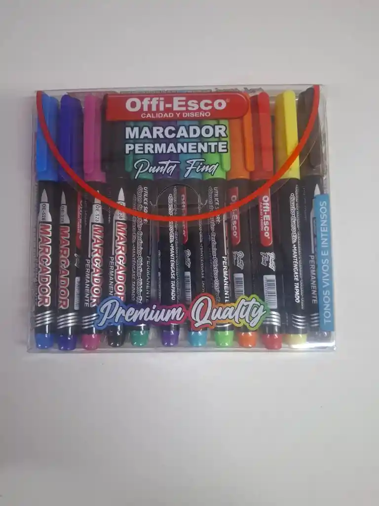 Marcador Offiesco Oe-528 Permanente Punta Fina X 12