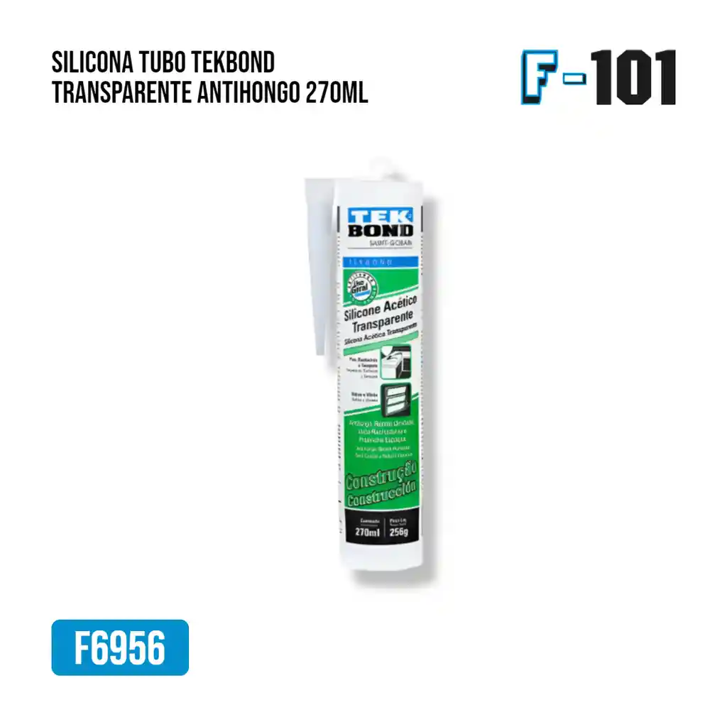 Silicona Tubo Antihongos Transparente Tekbond 300ml