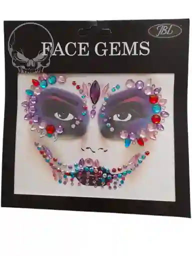 Face Gems Pegatinas Maquillaje Diamantes Piedritas Rostro Disfraz Multicolor