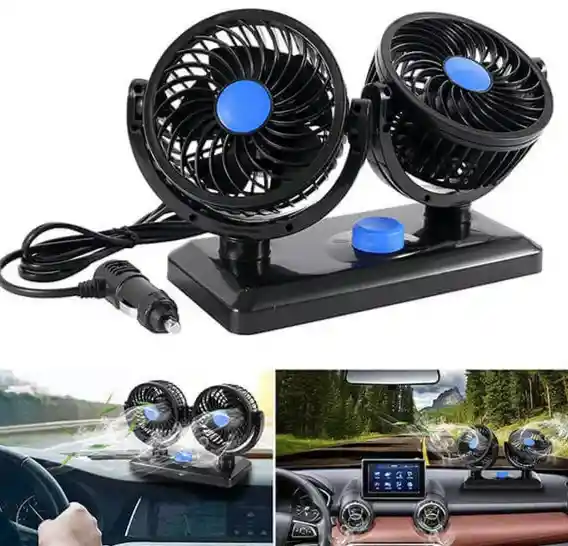 Ventilador Carro Dual 12 V Giro 360º