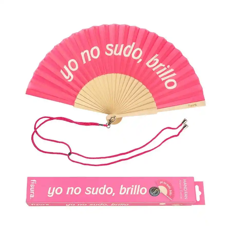 Abanico Yo No Sudo, Brillo. Rosado