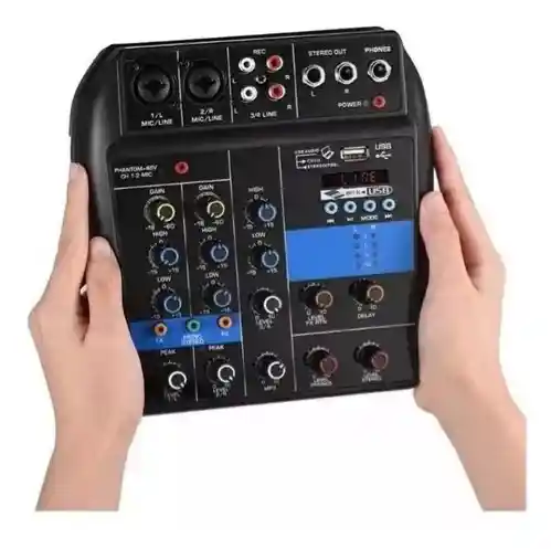 Consola Mezclador Audio Y Sonido Wvngr F2-mb Mixer 4 Canales