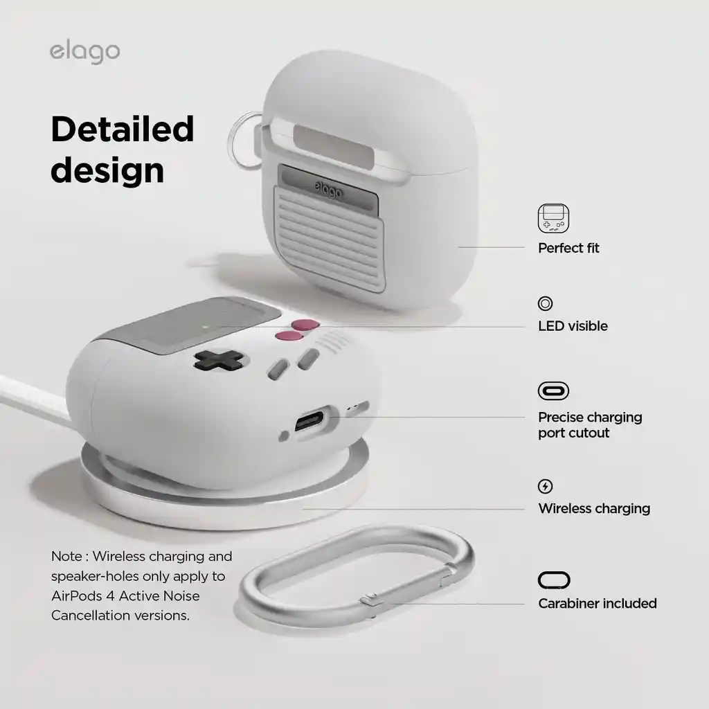 Estuche Para Airpods 4 De Silicona Elago Aw5 En Gris