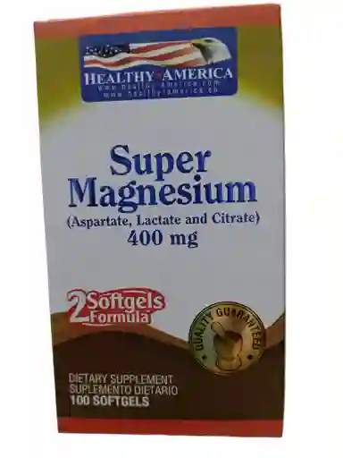 Super Magnesio 400 Mg X 100 Softgels Healthy America