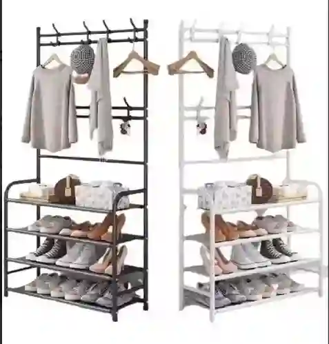Organizador Multifuncional Rack Zapatero Perchero 4 En 1