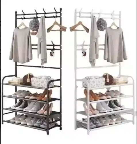 Organizador Multifuncional Rack Zapatero Perchero 4 En 1
