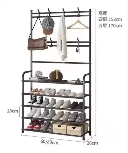 Organizador Multifuncional Rack Zapatero Perchero 4 En 1
