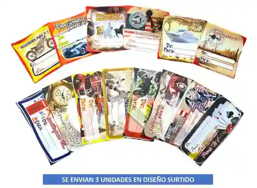 Tarjetas Adhesivas De / Para X 3 Unidades Motivos De Hombre