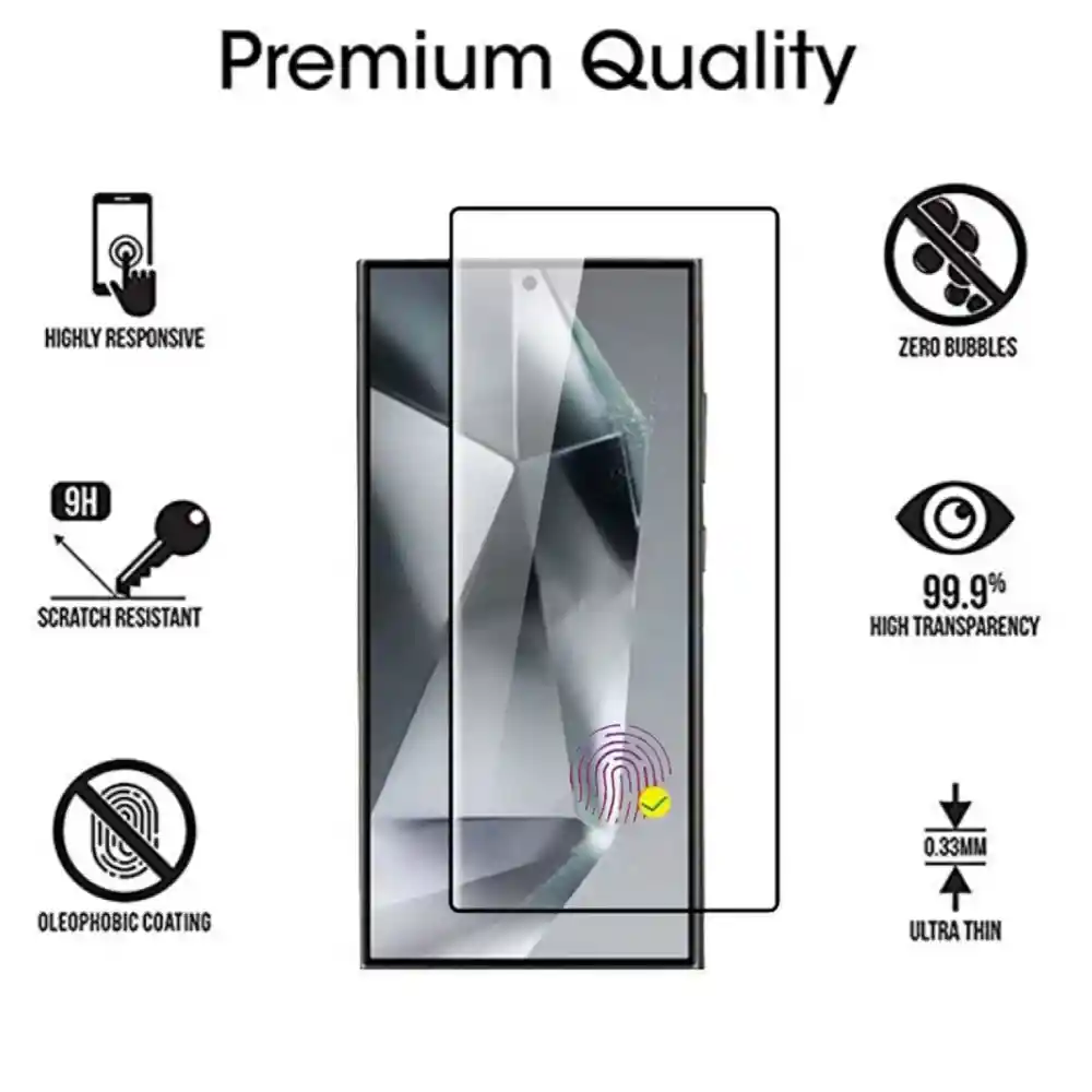 Vidrio Protector Completo Full Cover Curvo Samsung S24 Ultra