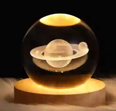 Esfera Cristal 3d Saturno