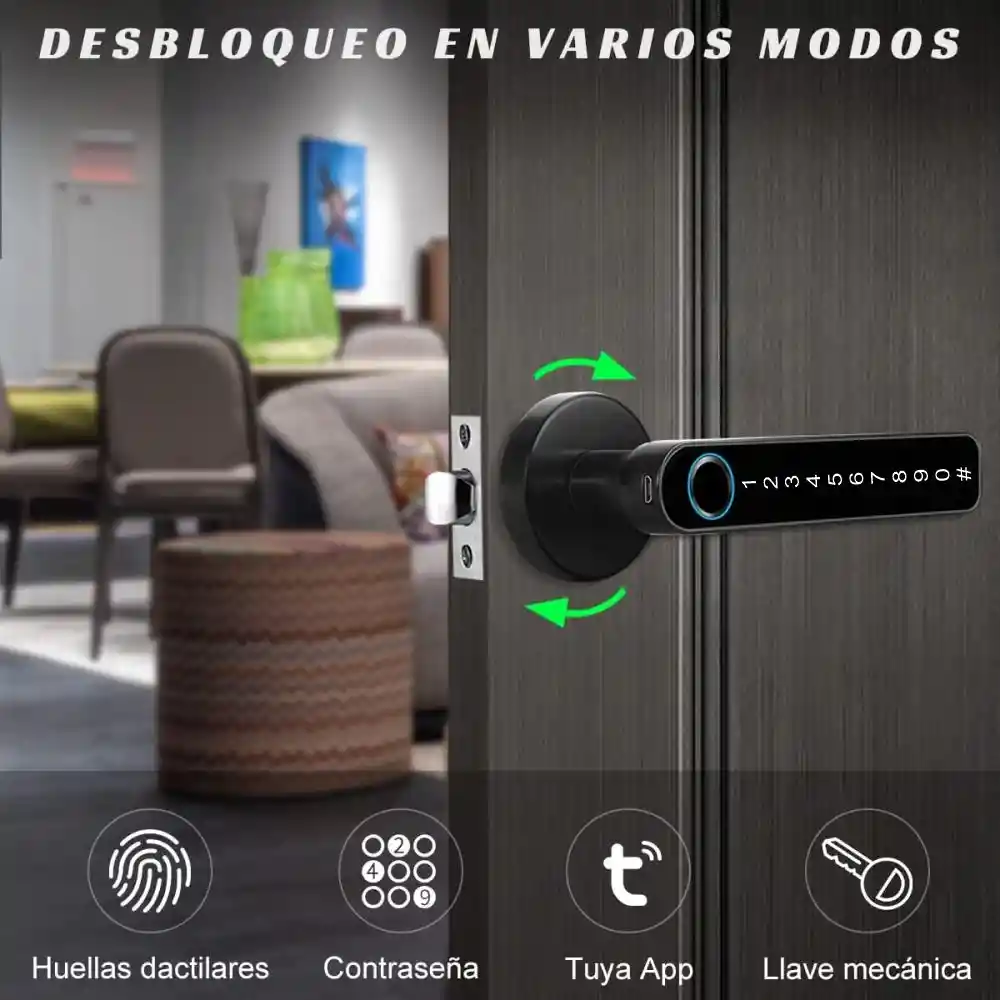 Cerradura Chapa Seguridad Inteligente Huella Tuya Smart F3