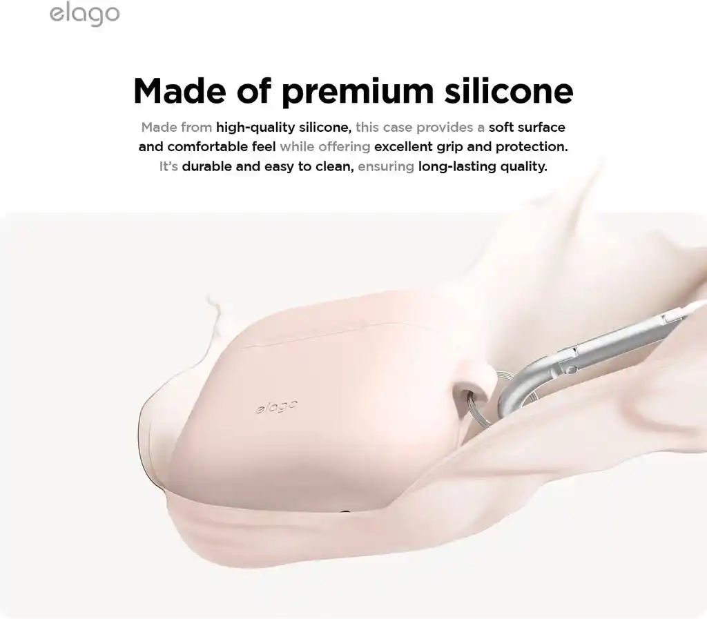 Estuche De Silicona Para Airpods 4 Elago Con Arnés En Rosado