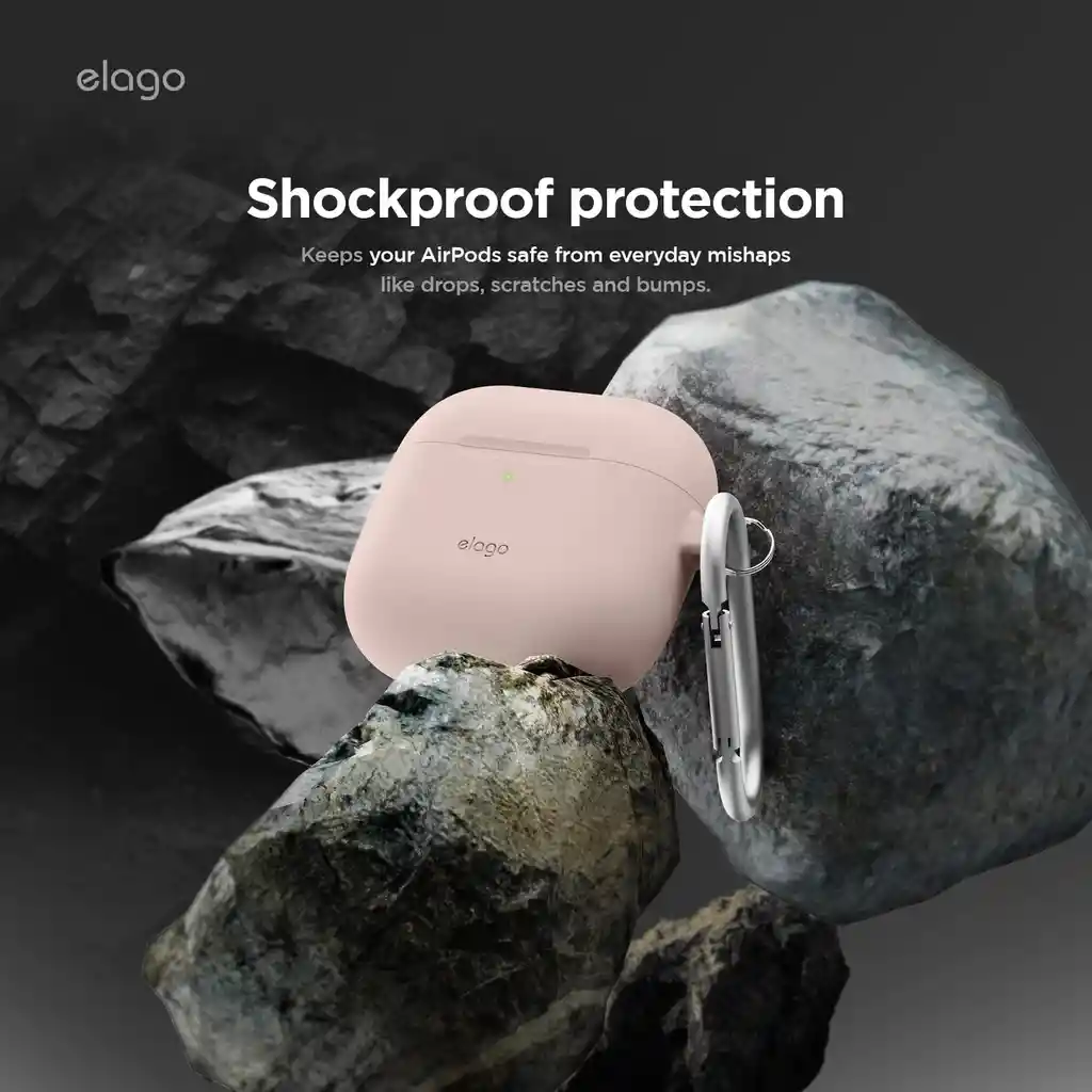 Estuche De Silicona Para Airpods 4 Elago Con Arnés En Rosado