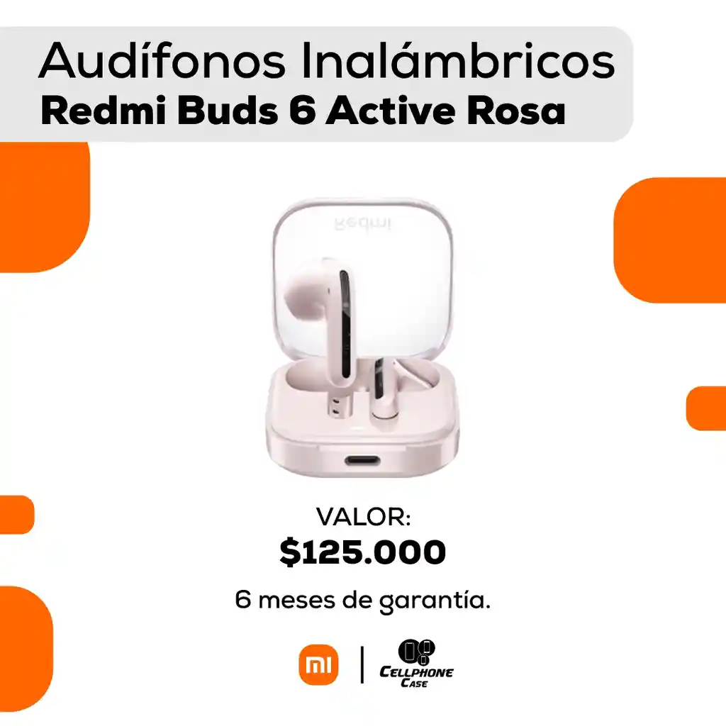 Audífonos Inalámbricos Redmi Buds 6 Active Rosa