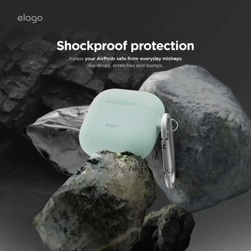 Funda De Silicona Para Airpods 4 Elago Con Arnés En Verde