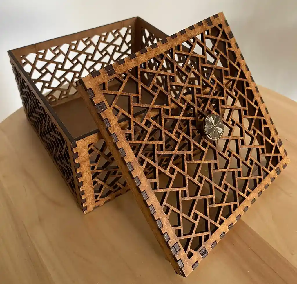 Caja Cuadrada De Madera Decorativa 2