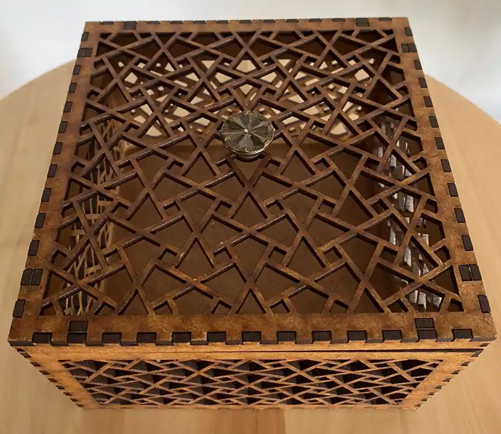 Caja Cuadrada De Madera Decorativa 2