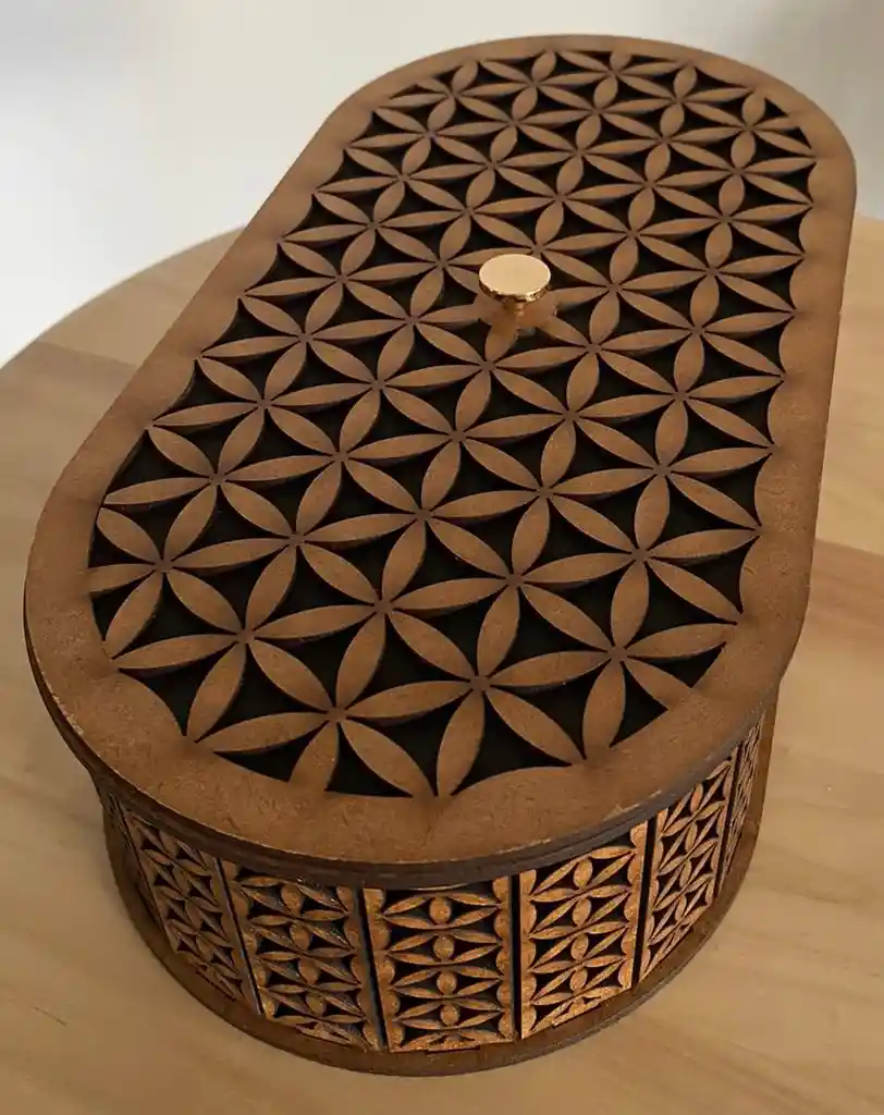 Caja De Madera Ovalada Grande 3