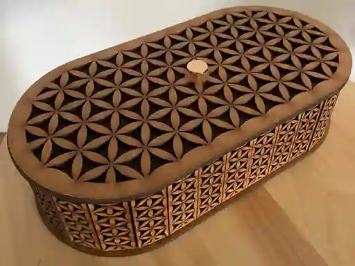 Caja De Madera Ovalada Grande 3